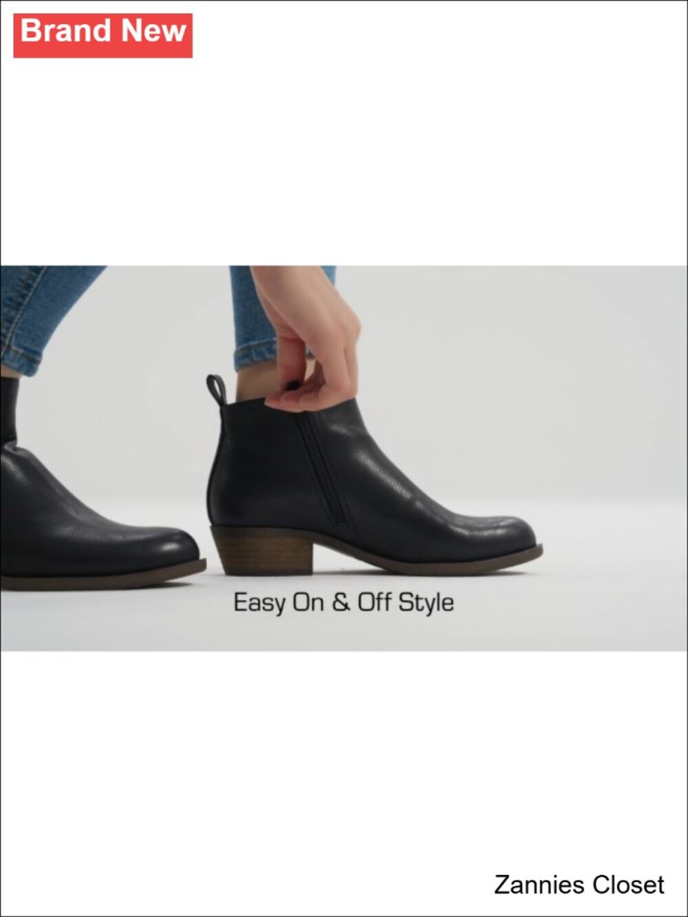 β¨ DREAM PAIRS Women's Ankle Boots Low Chunky Heel Faux Leather Booties - Picture 6 of 6